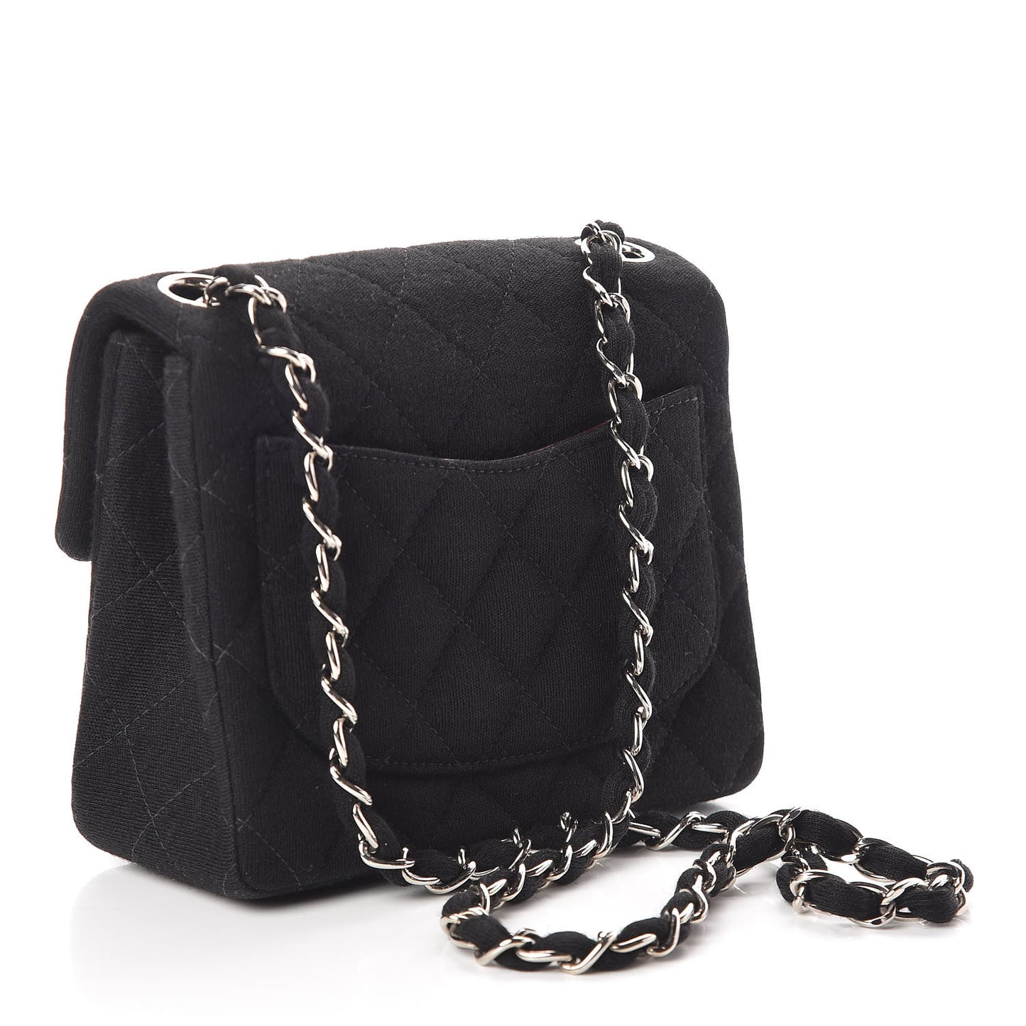 Jersey Quilted Mini Square Flap Black