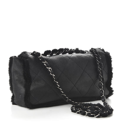 Chanel Shearling Quilted Medium Single Flap Black 3 of 10
