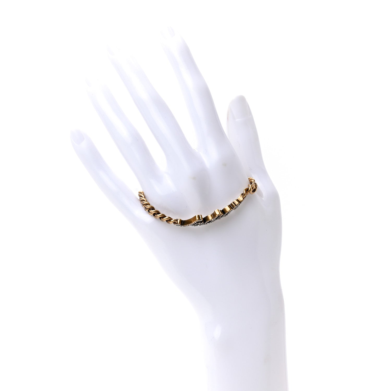 Christian Dior Metal Crystal J'Adior Chain Bracelet Gold 2 of 4