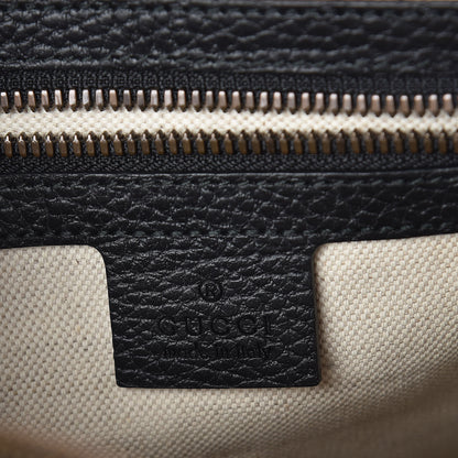 Gucci Grained Calfskin Logo Messenger Bag Black 6 of 9