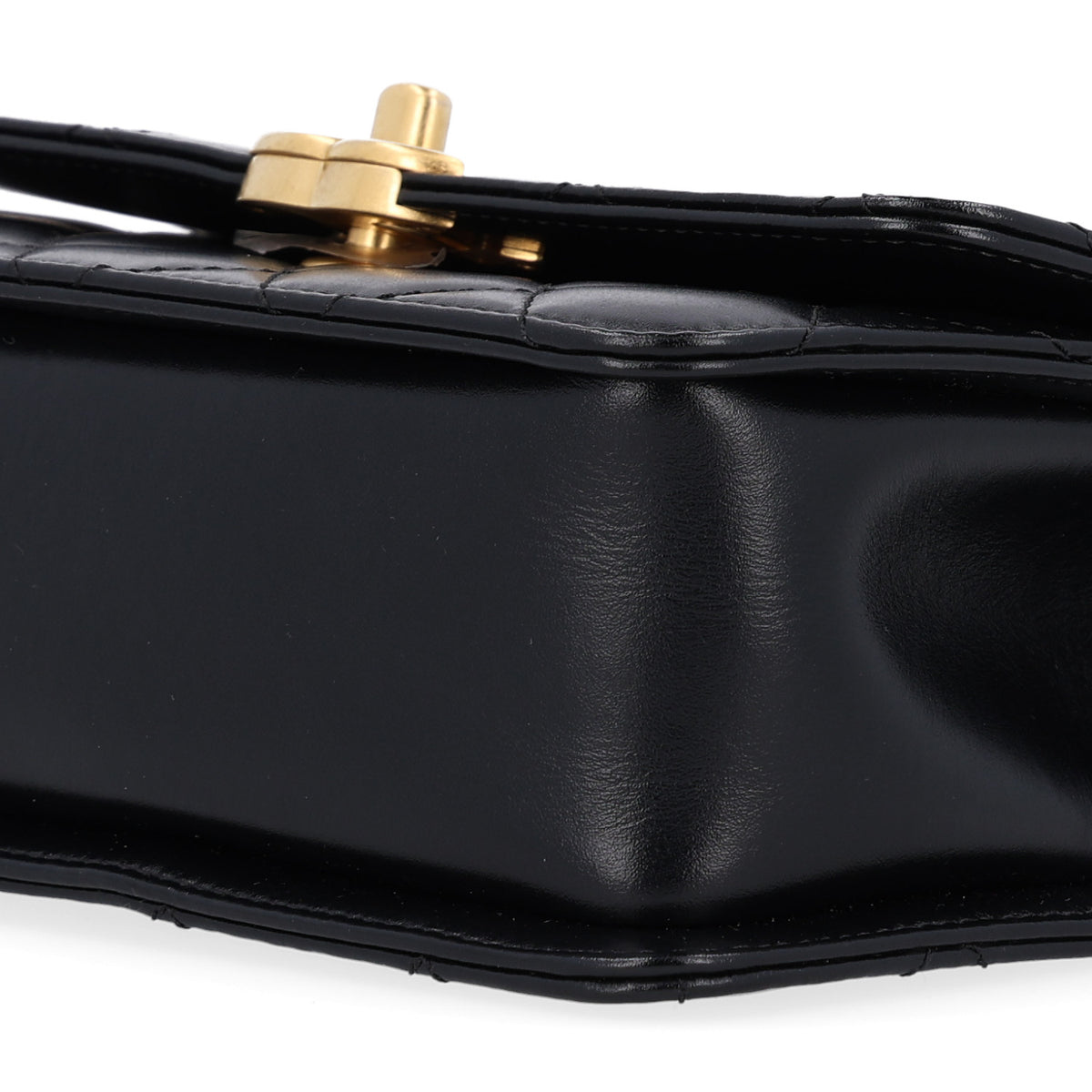 Calfskin Quilted Mini Perfect Fit Flap Black Black Black