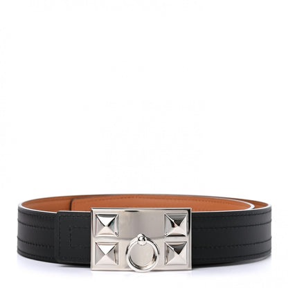 Hermes Swift 32mm Collier De Chien CDC Belt 75 Black Gold 1 of 5