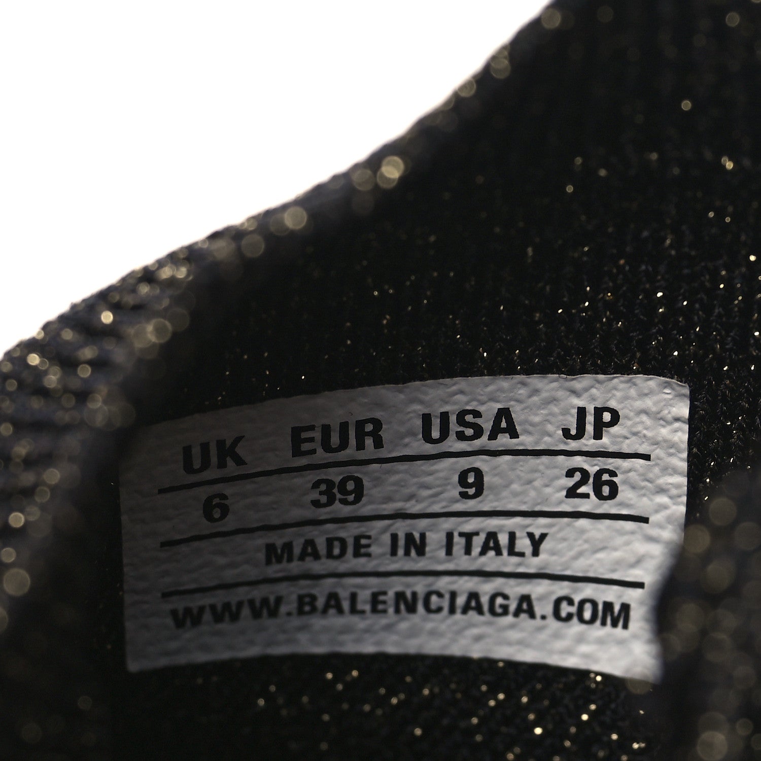 Balenciaga Knit Metal Womens Speed Sneakers 39 Black Gold 9 of 9