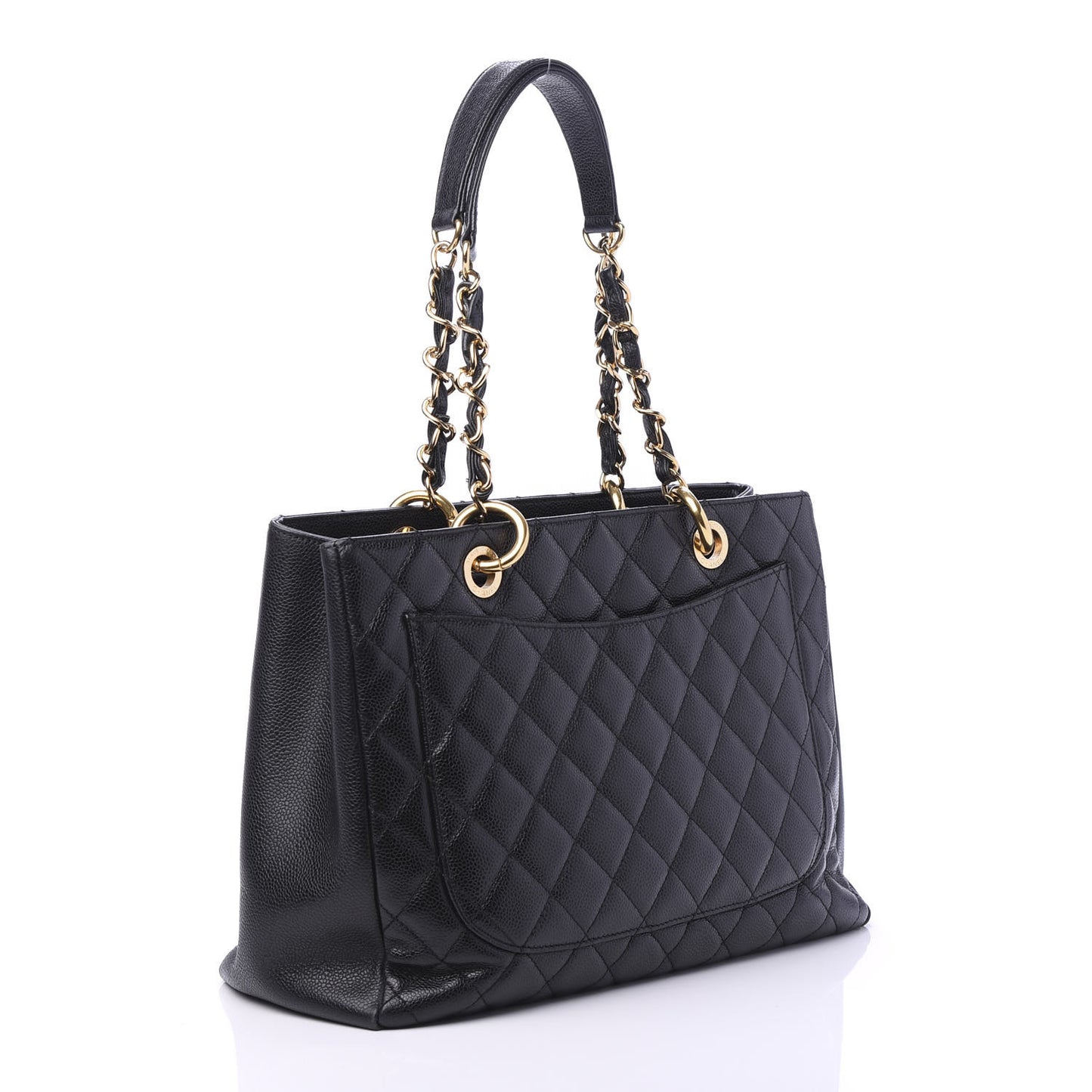 Caviar Quilted Grand Shopping Tote GST Black