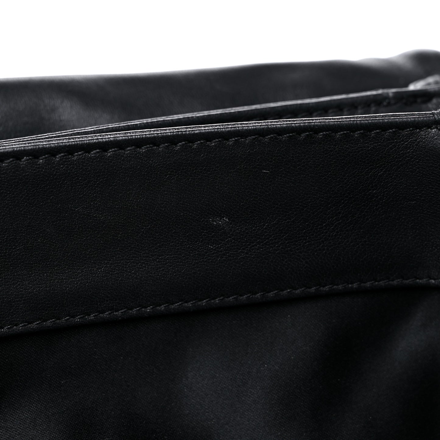 Lambskin Quilted Jumbo 3 Flap Black