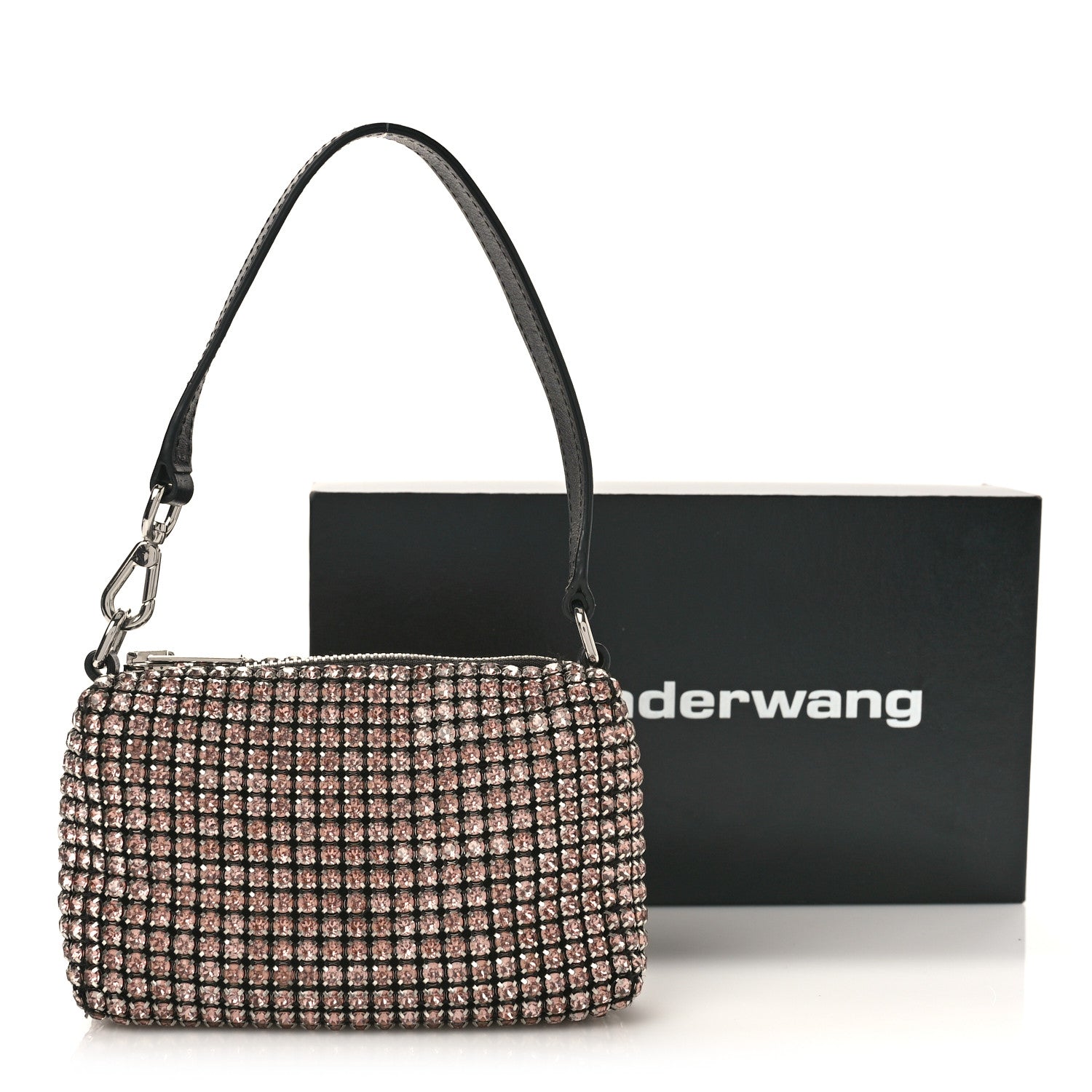 Alexander Wang Mesh Crystal Rhinestone Mini Heiress Pouch Pink 10 of 10