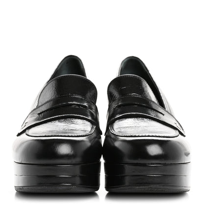 Chanel Shiny Calfskin CC Platform Mocassin Loafers 39 Black 3 of 12