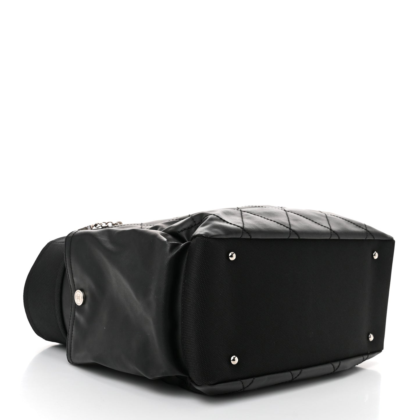 Coated Canvas Quilted Large Paris Biarritz Tote Black
