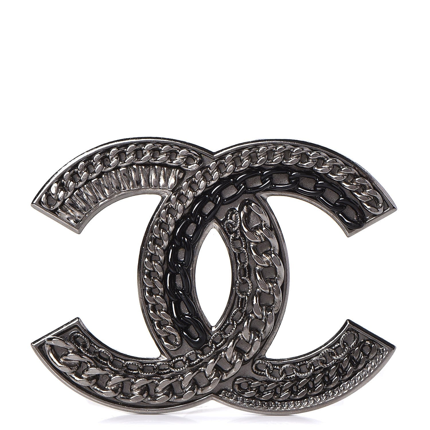 Chanel Ruthenium Chain CC Large Brooch 1 of 5