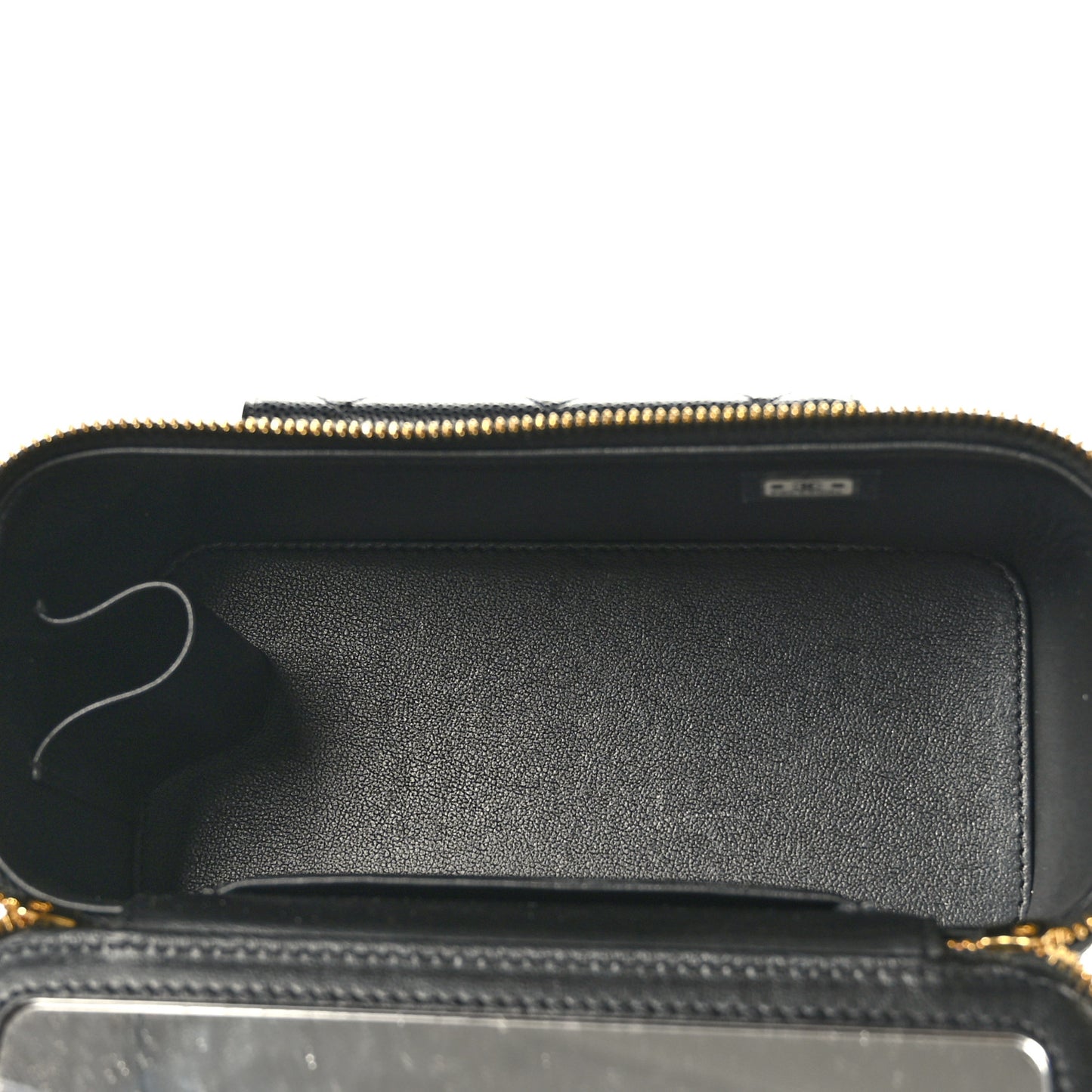 Caviar Quilted Polly Pocket East West Top Vanity With Chain Black