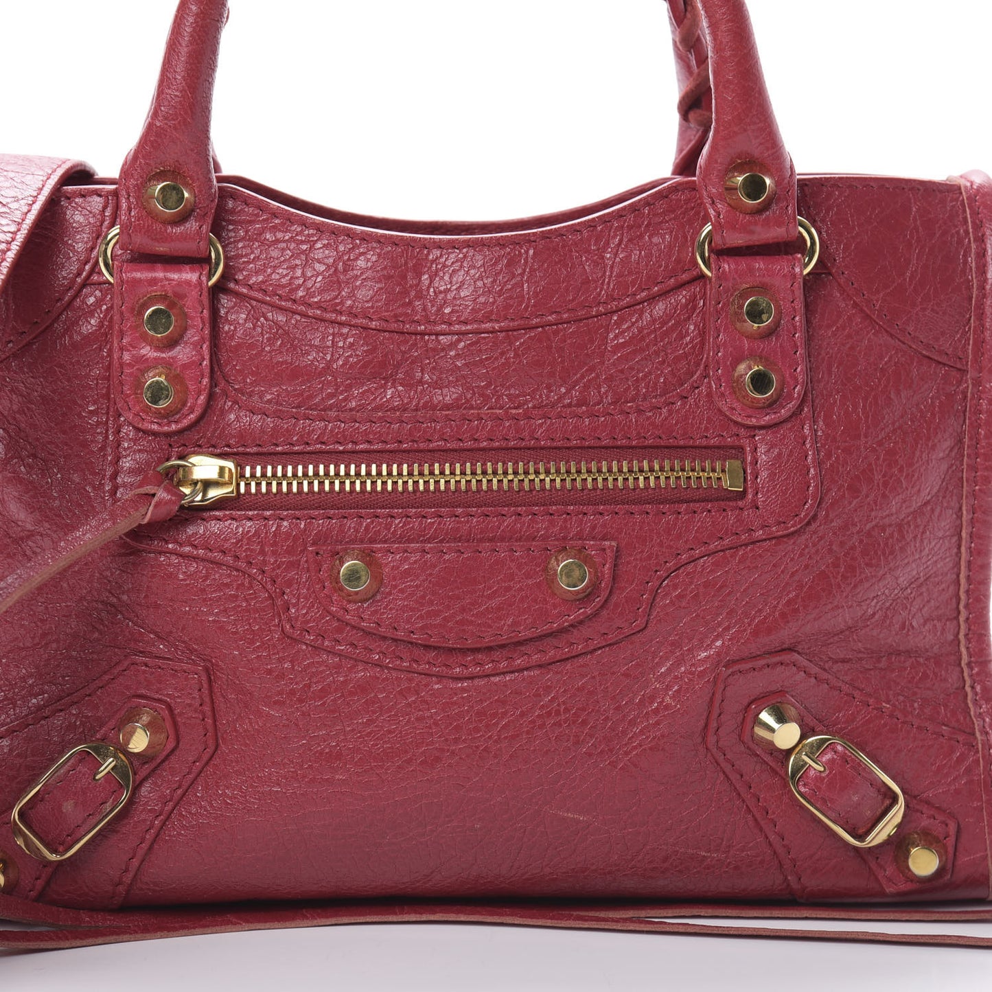 Agneau Classic Gold Hardware Mini City Rouge Sapphire