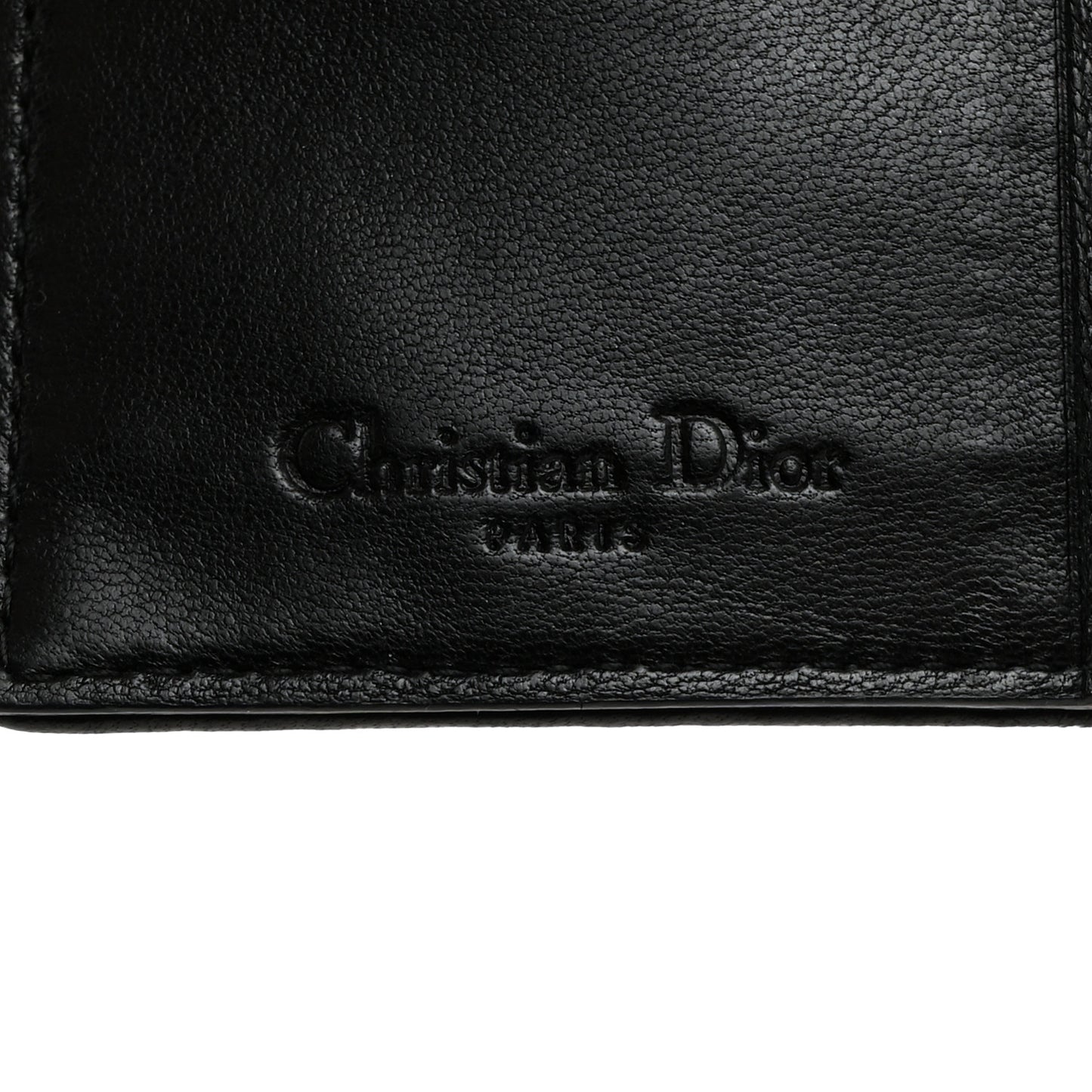 Lambskin Cannage Small Lady Dior Flap Card Holder Black