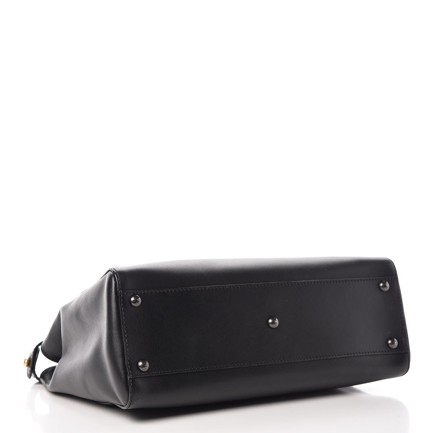 Fendi Vitello Suede Medium Peekaboo Iconic Satchel Black 4 of 14