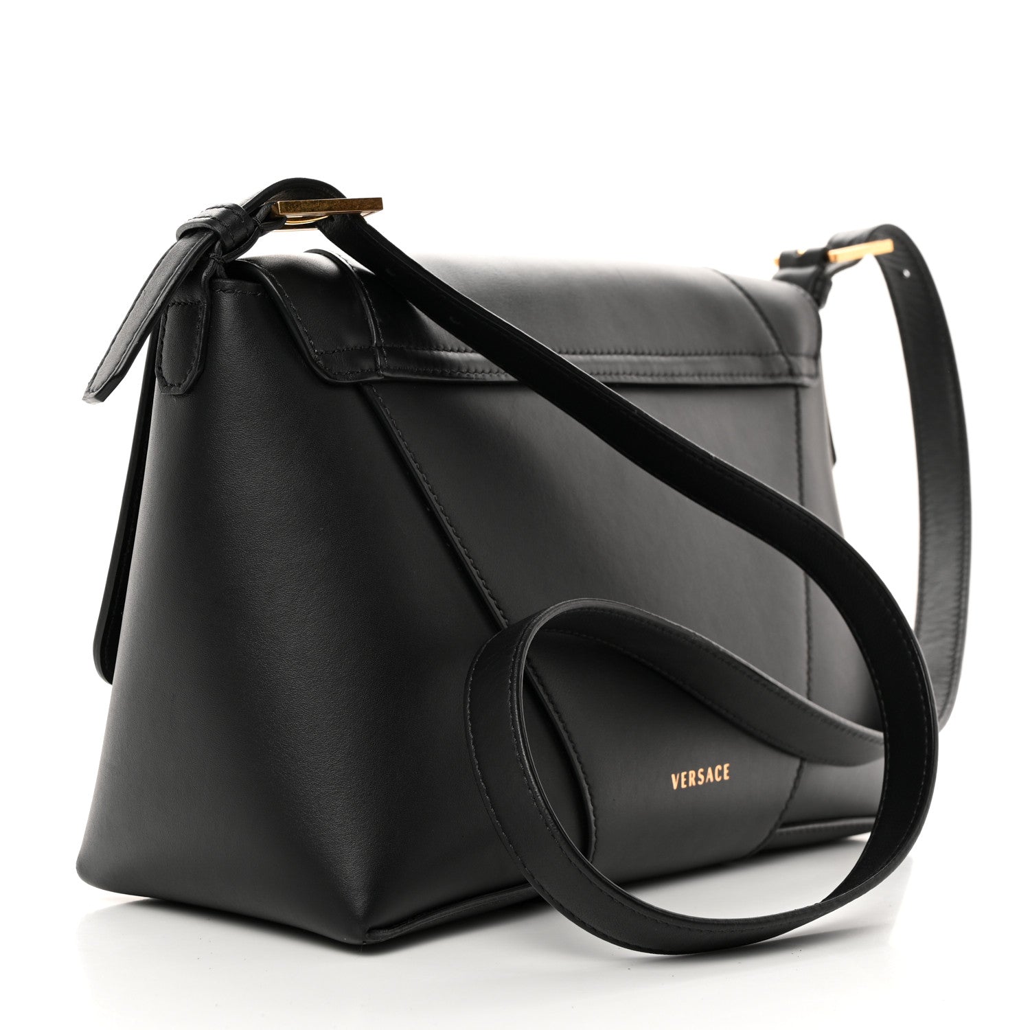Versace Vitello Barocco Virtus Shoulder Bag Black 3 of 15