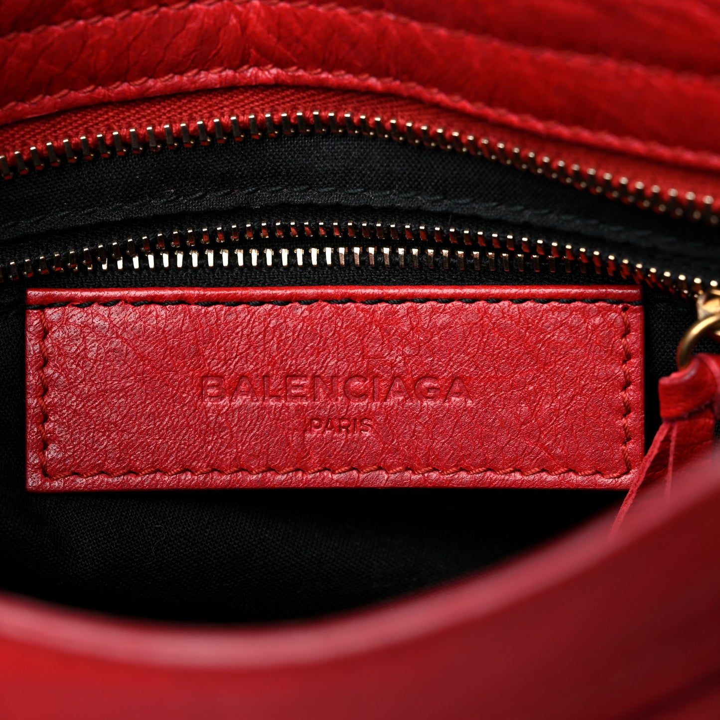 Agneau Gold Metallic Edge Hardware Mini City Rouge Rubis