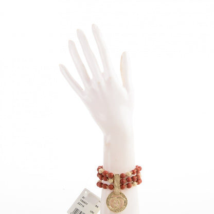 Chanel Beaded Multistrand Drop CC Bracelet Golden Red 2 of 5