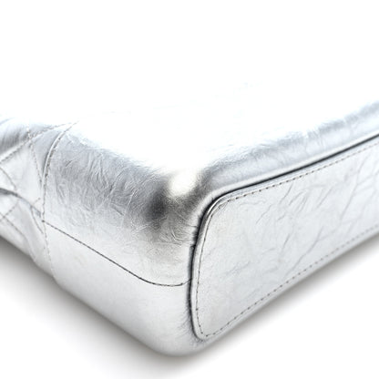 Chanel Metallic Lambskin Calfskin Quilted Medium Gabrielle Hobo Silver 9 of 10