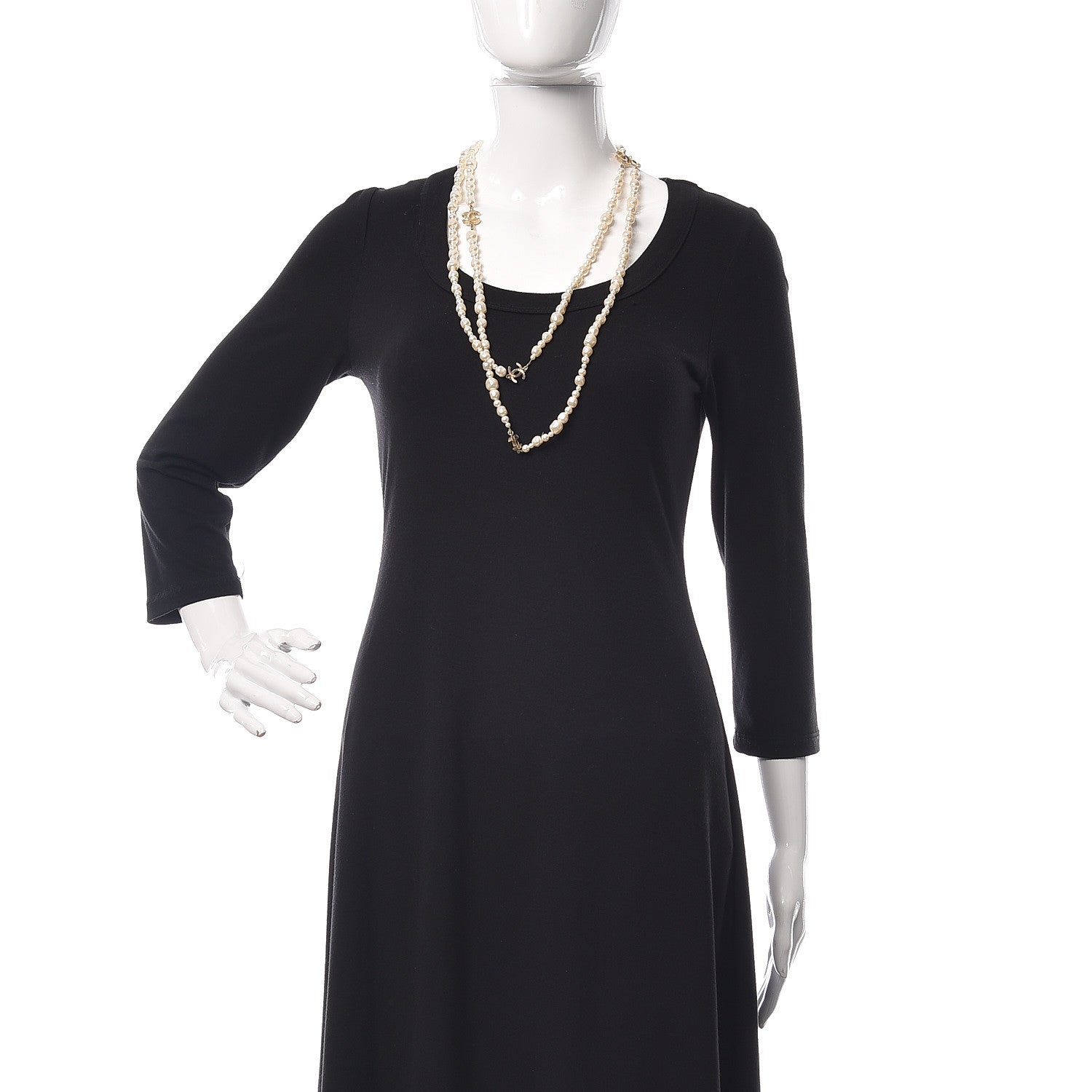 Chanel Graduated Pearl CC Long Necklace Light Gold 2 of 8
