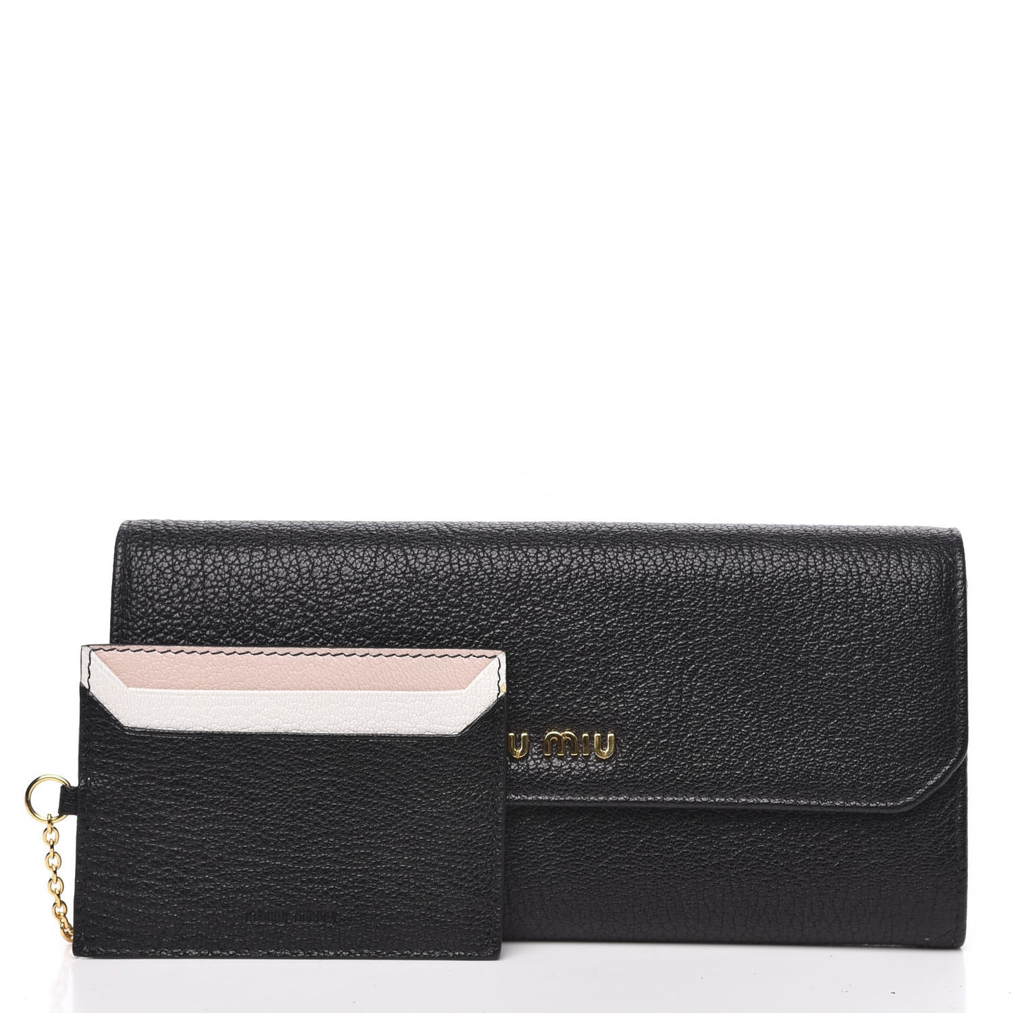 Goatskin Madras Flap Wallet Black
