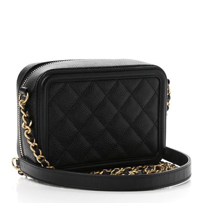 Chanel Caviar Quilted CC Filigree Vanity Clutch With Chain Black 3 of 11