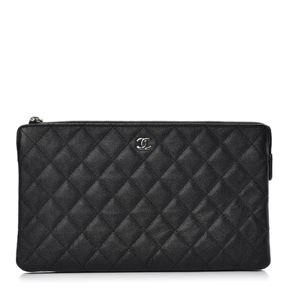 Chanel Caviar Quilted Large Zipped Clutch Black 1 of 9