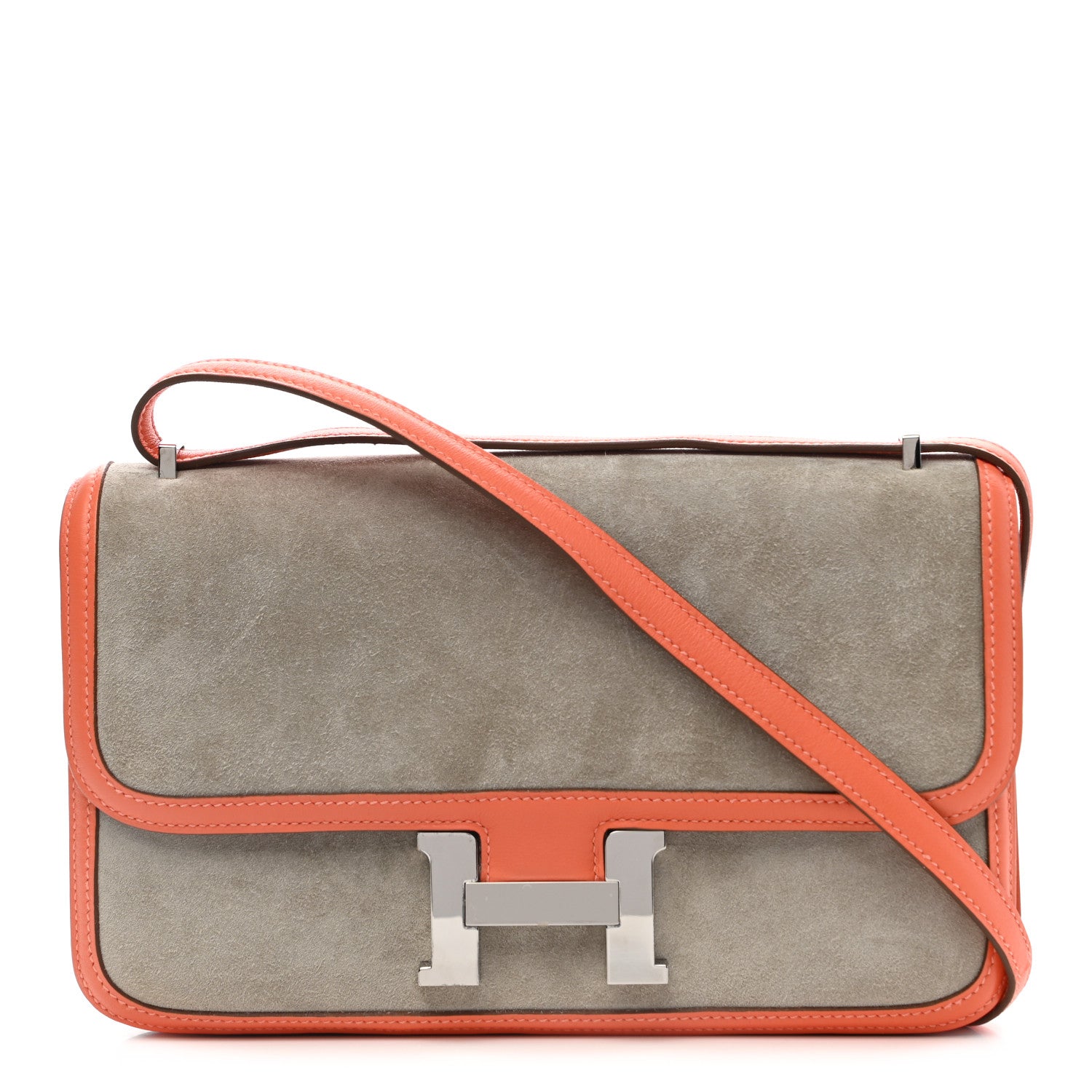 Hermes Veau Doblis Suede Swift Constance Elan 25 Gris Tourterelle Crevette 1 of 11