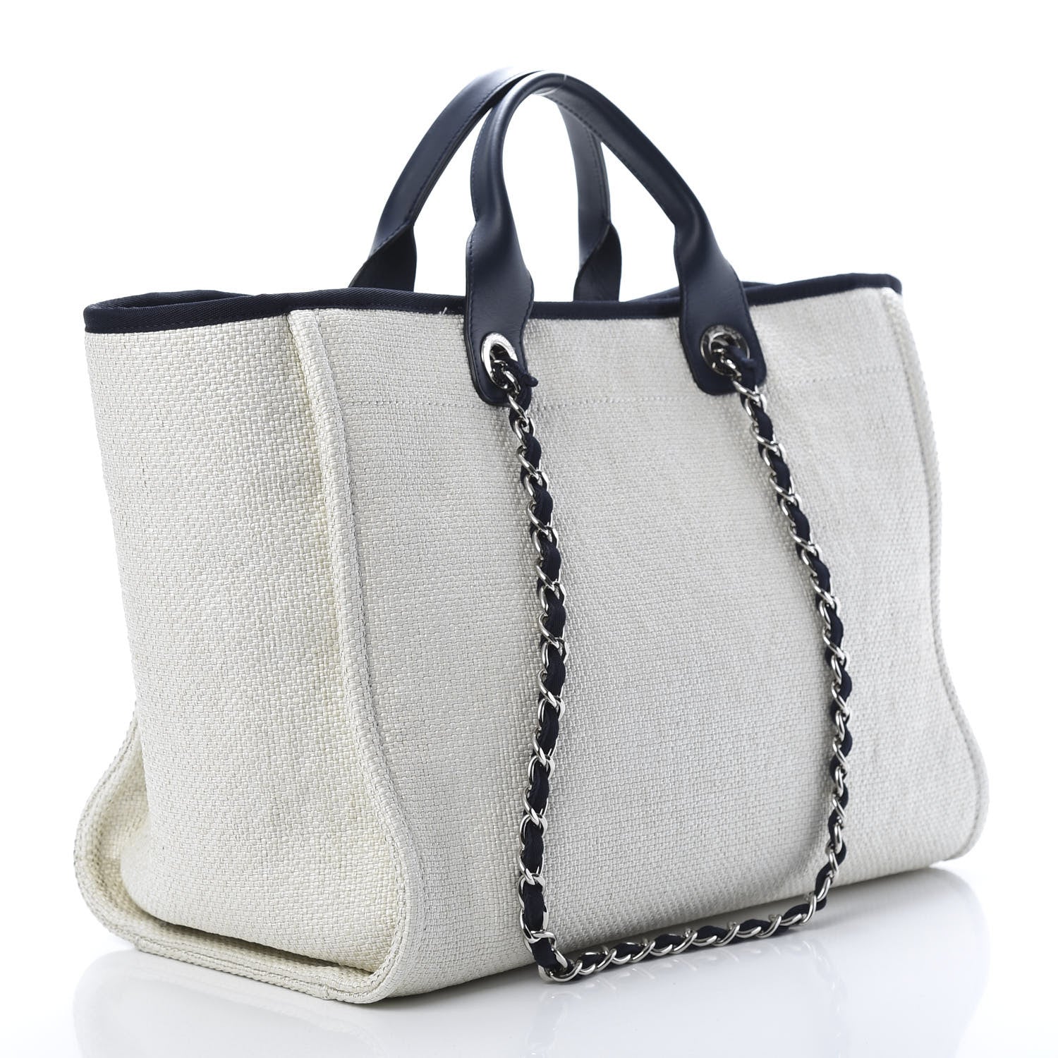 Chanel Canvas Medium Deauville Tote White 3 of 10