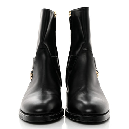 Chanel Calfskin Chain Short Boots 38 Black 2 of 9