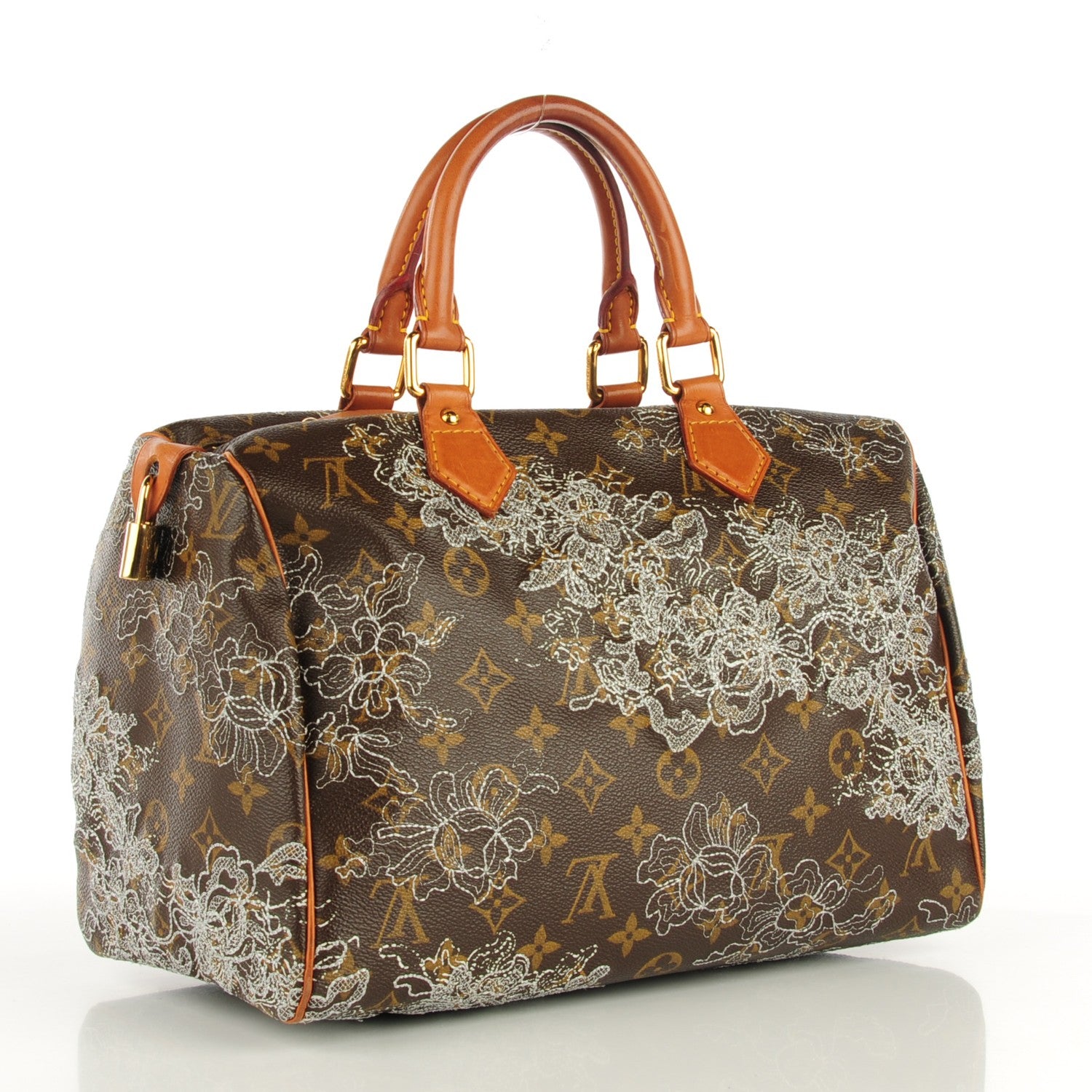 Louis Vuitton Monogram Dentelle Speedy 30 Silver 3 of 8
