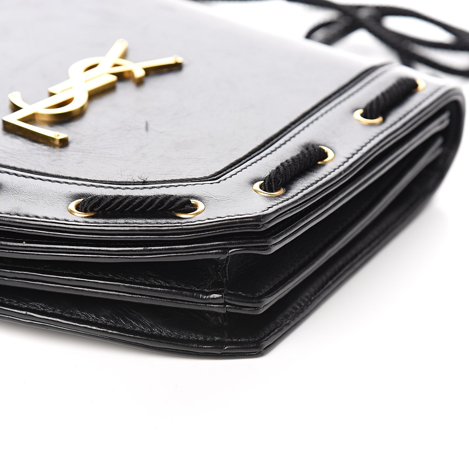 Saint Laurent Calfskin Medium Monogram Fetish Satchel Black 9 of 11