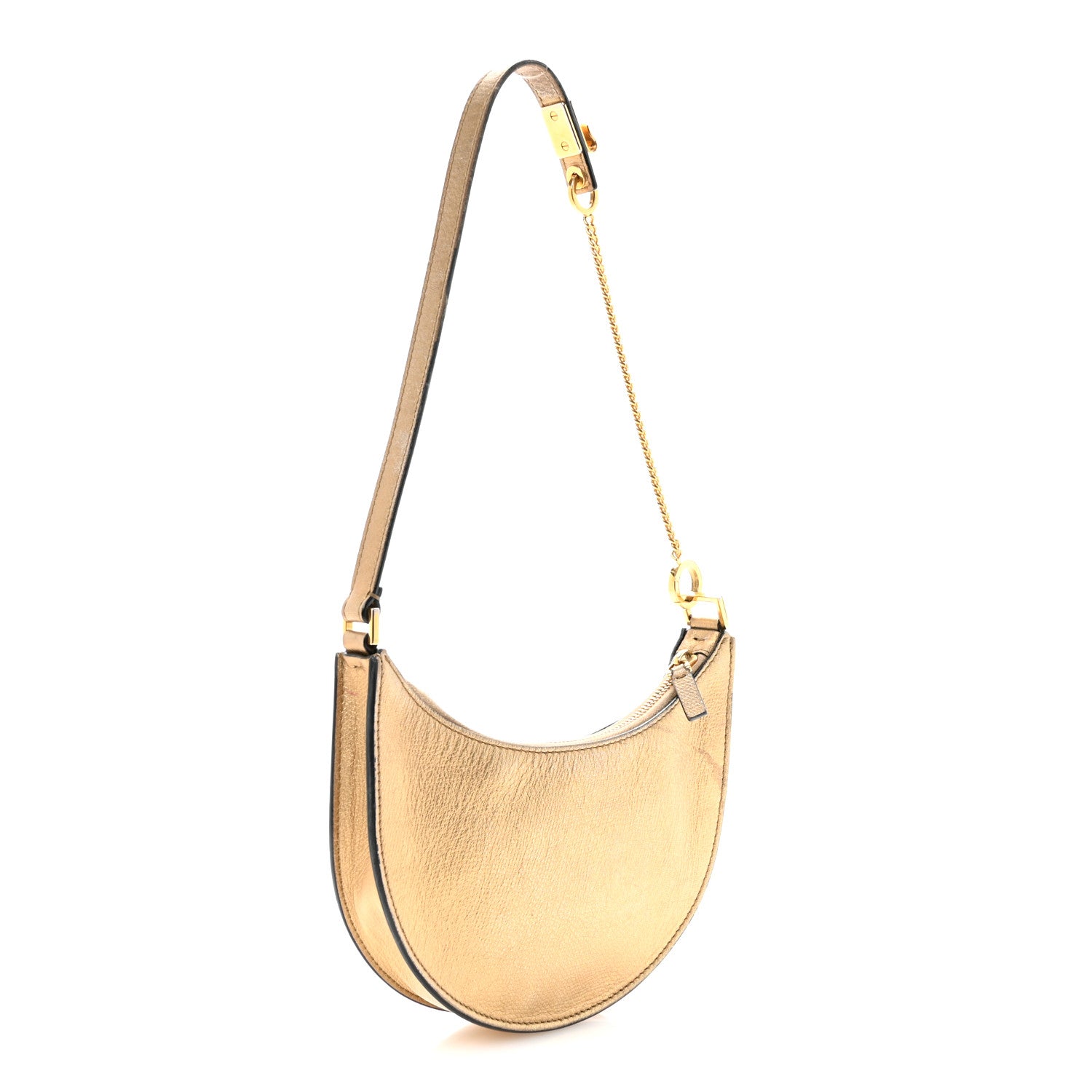 Valentino Garavani Metallic Grainy Calfskin Mini Vlogo Hobo Bag