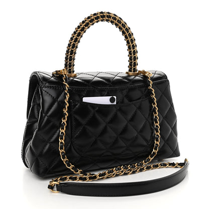 Chanel Calfskin Quilted Mini Coco Handle Flap Black 3 of 11