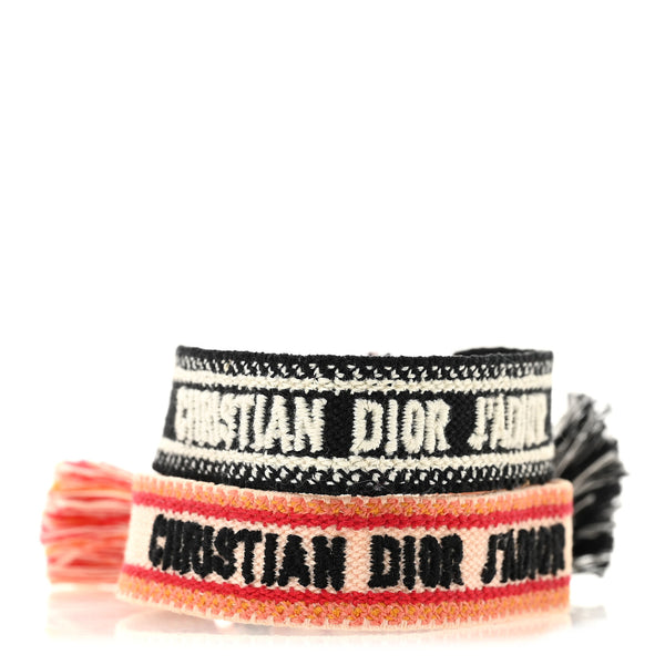 Christian Dior Woven Cotton J'Adior Friendship Bracelet Set Black