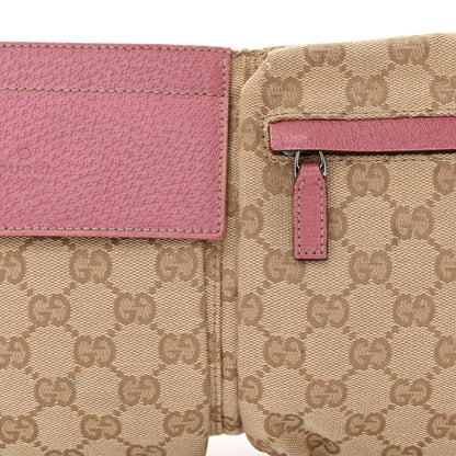 Gucci GG Monogram Web Double Pocket Belt Bag Pink 10 of 13