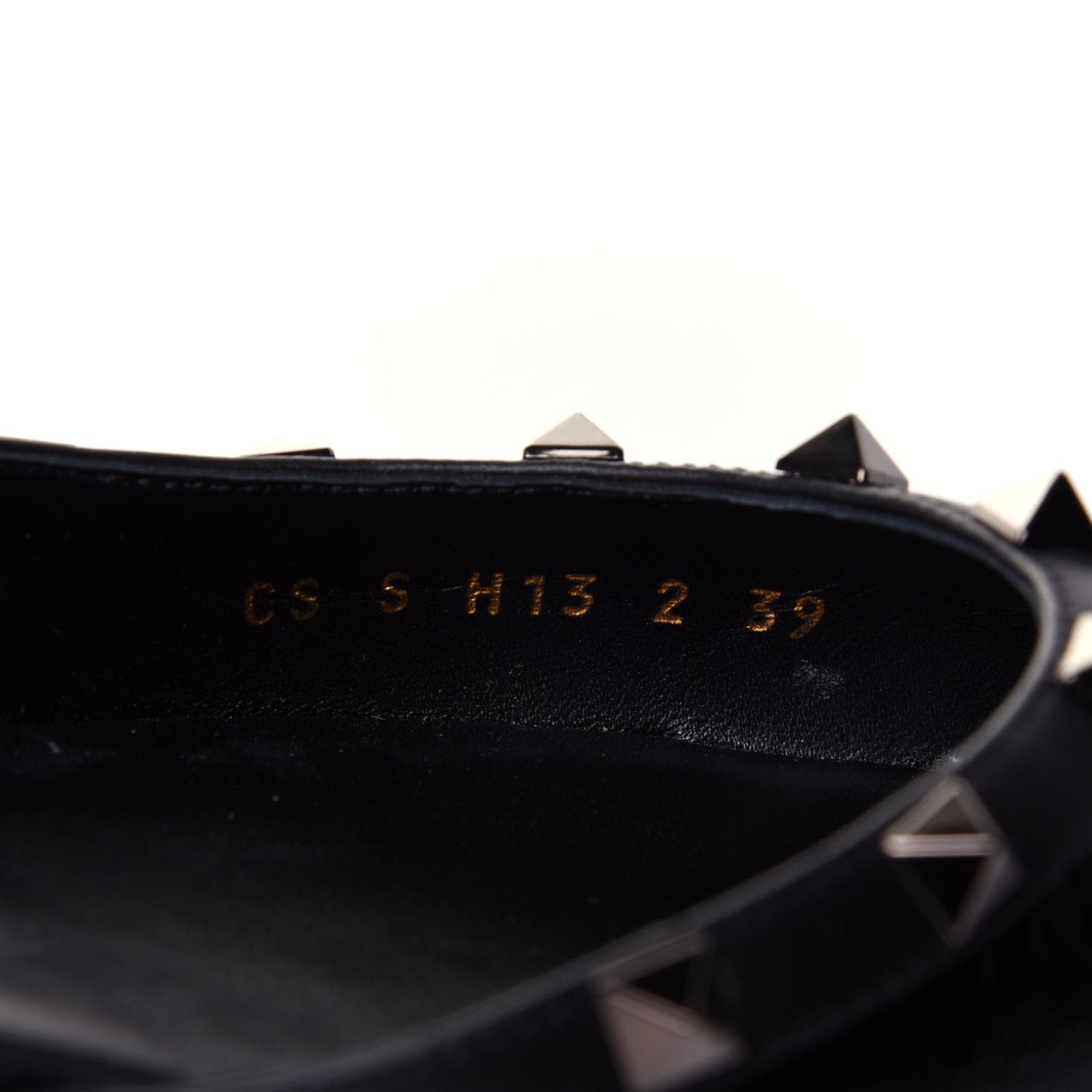 Patent Rockstud Slingback Flats 39 Black