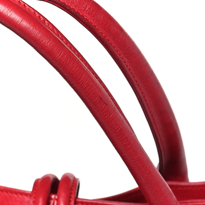 Burberry Grainy Calfskin House Check Horn Toggle Tote Red 14 of 15