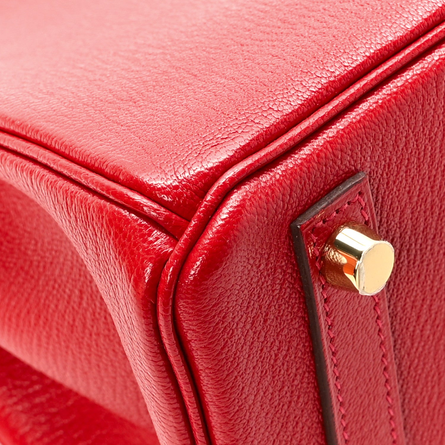 Hermes Chevre Mysore Horseshoe Birkin 25 Rouge Casaque Capucine 11 of 12