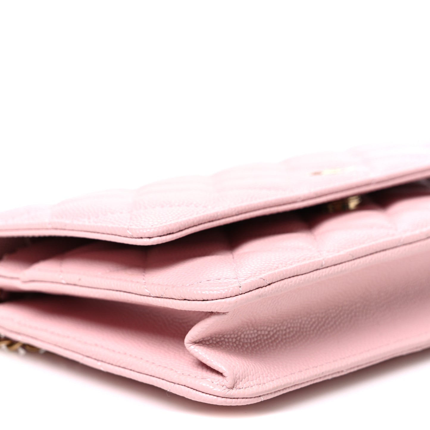 Caviar Quilted Wallet on Chain WOC Light Pink