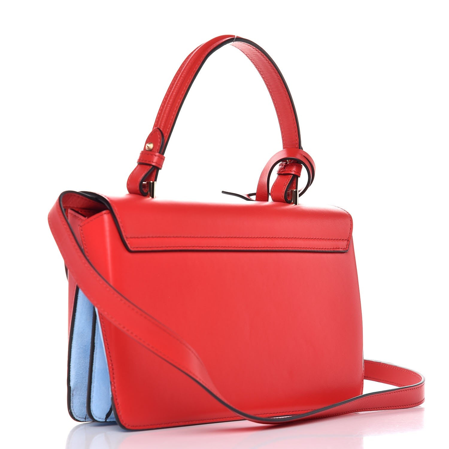 Versace Calfskin Small DV One Red Blue 3 of 10