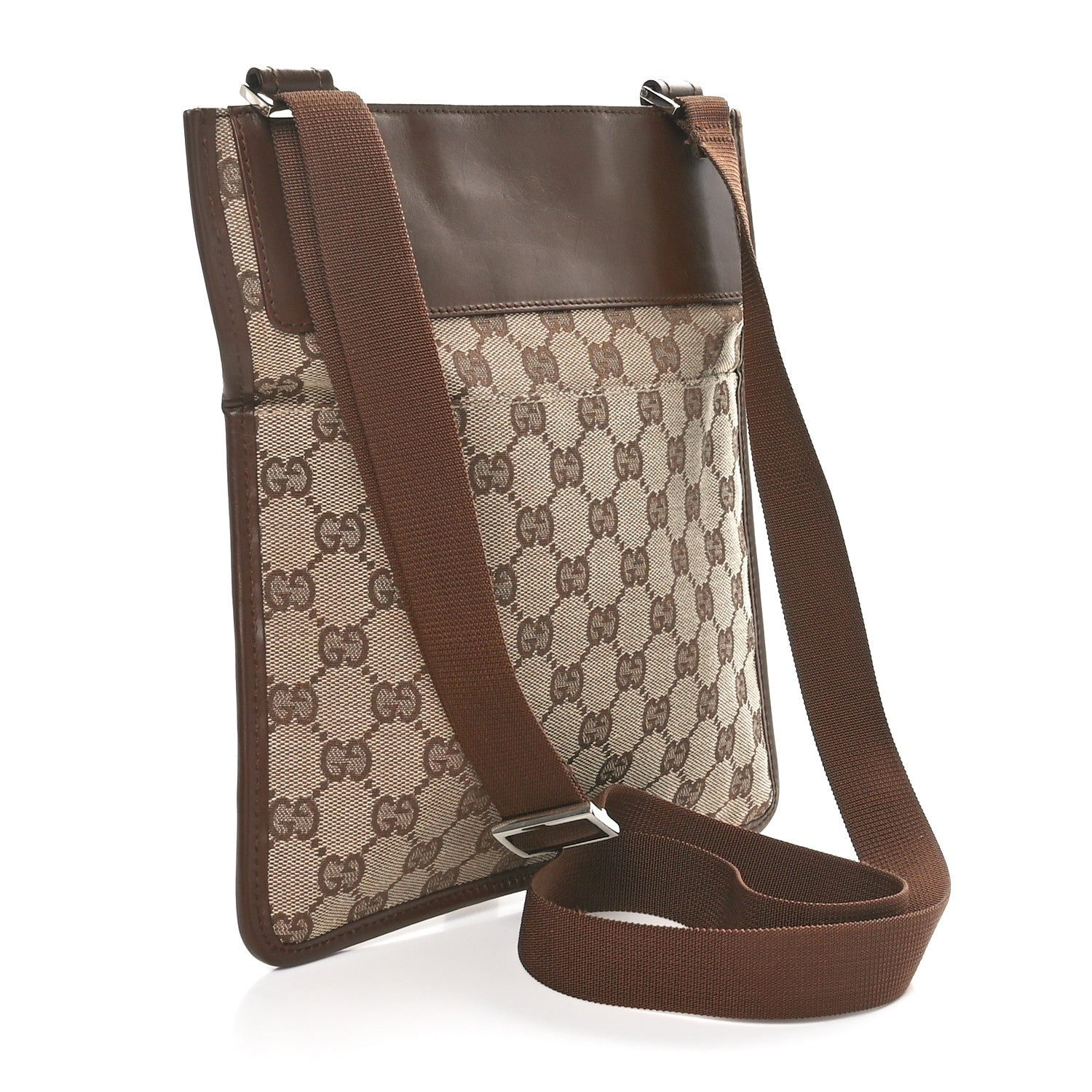 Gucci Monogram Messenger Crossbody Bag Dark Brown 2 of 10