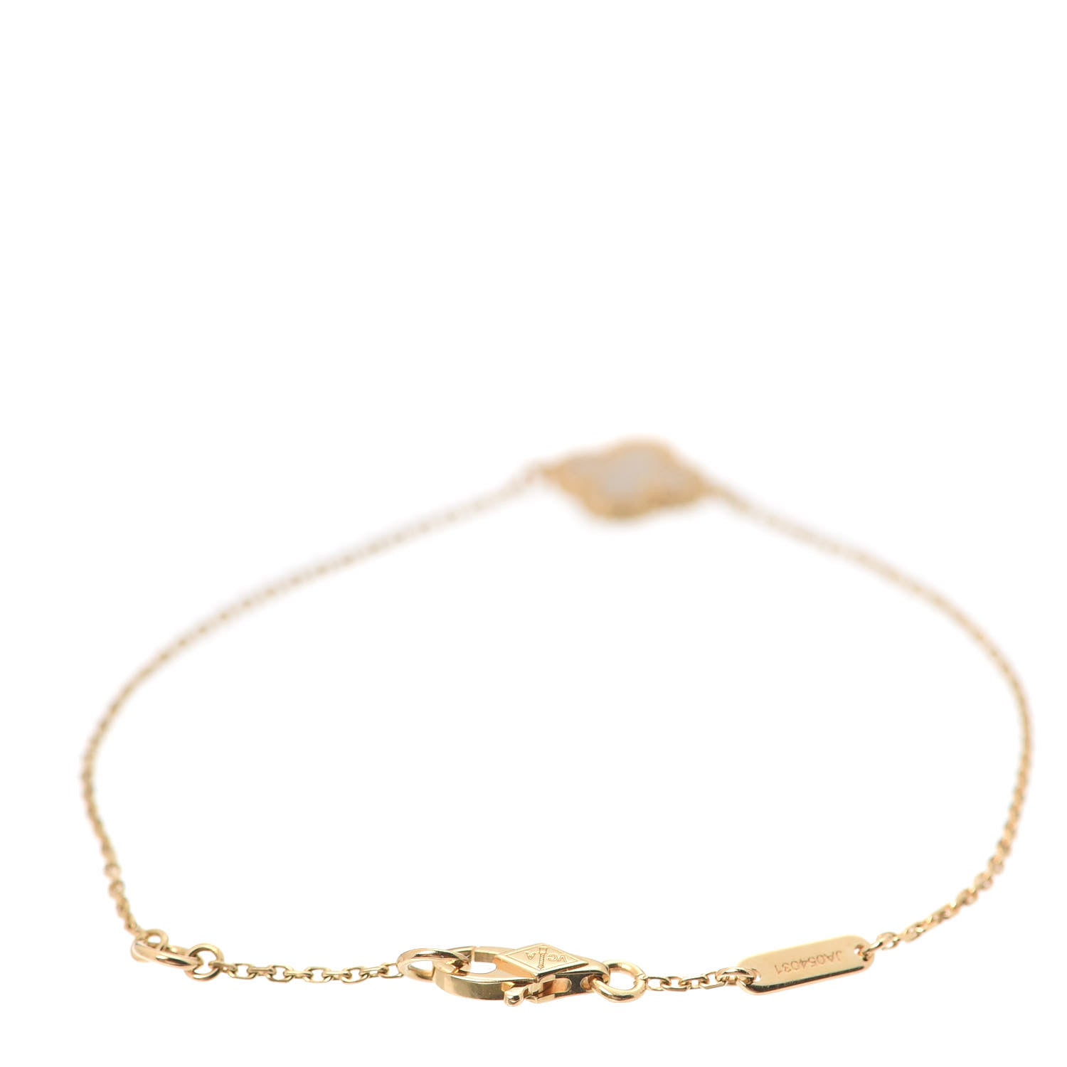 Van Cleef & Arpels 18K Yellow Gold Mother of Pearl Sweet Alhambra Bracelet 3 of 8