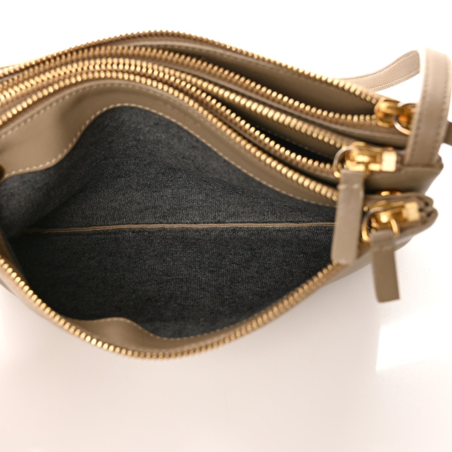 Lambskin Small Trio Crossbody Bag Beige