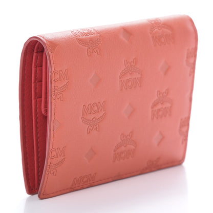 MCM Calfskin Ottomar Monogram Bi-Fold Wallet Hot Coral 3 of 10