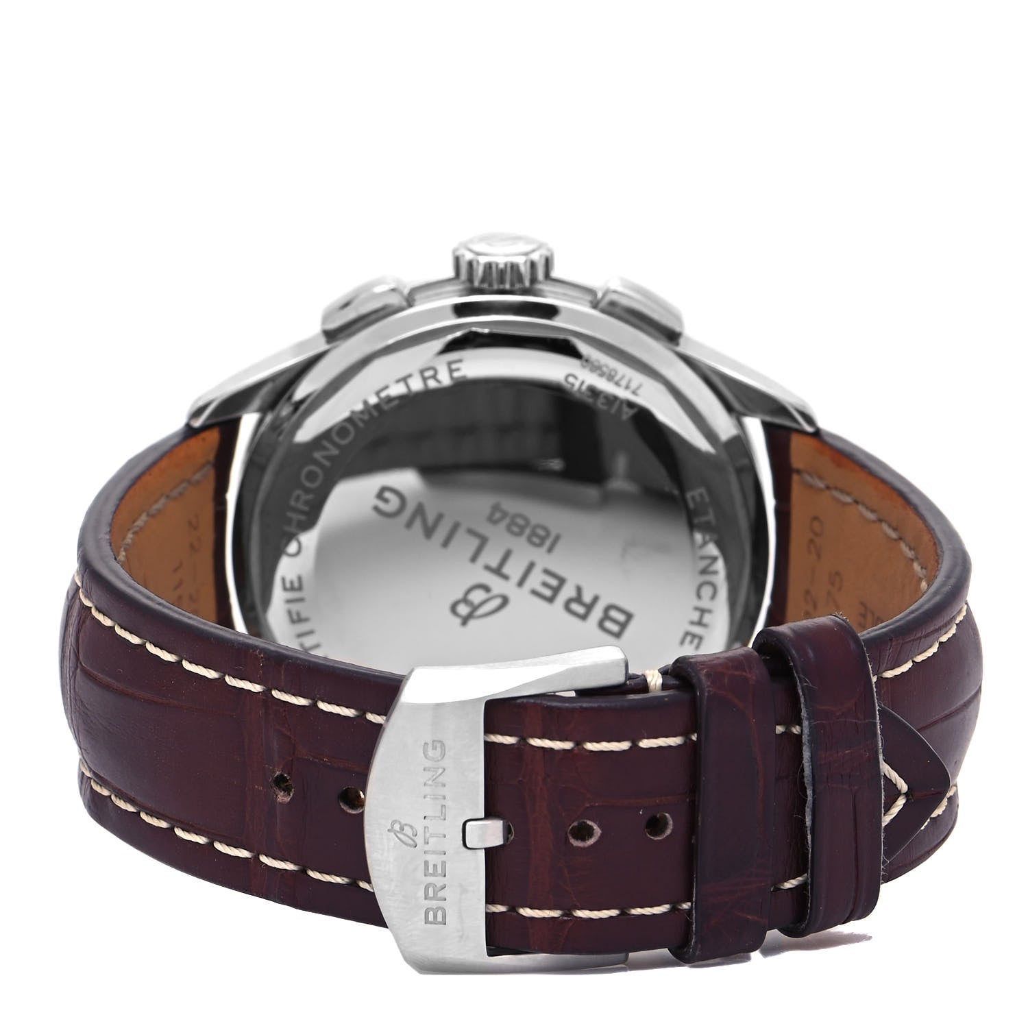 Breitling Stainless Steel Alligator 42mm Premier Chronograph Automatic Watch Blue A13315 4 of 5