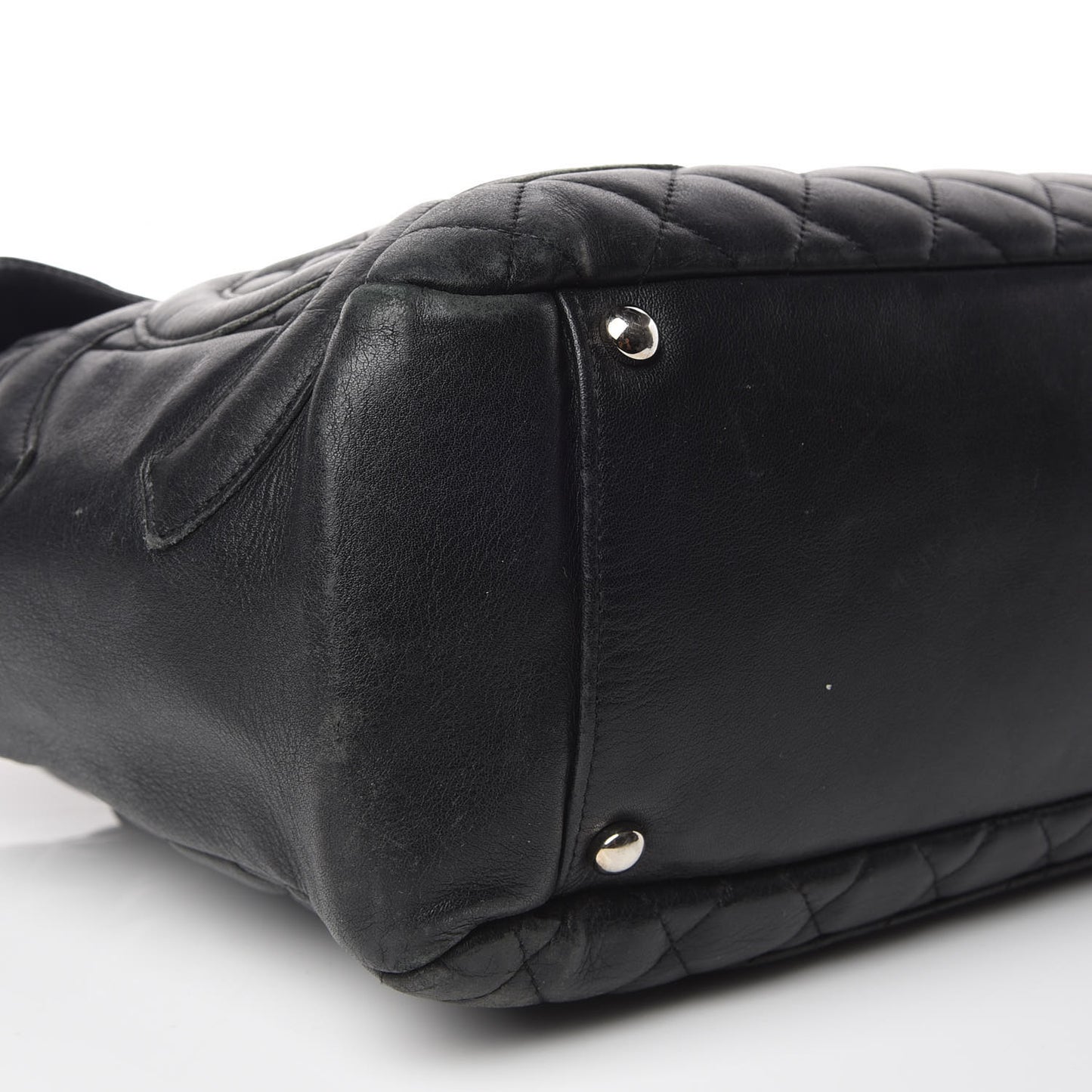 Calfskin Quilted Large Cambon Flap Black