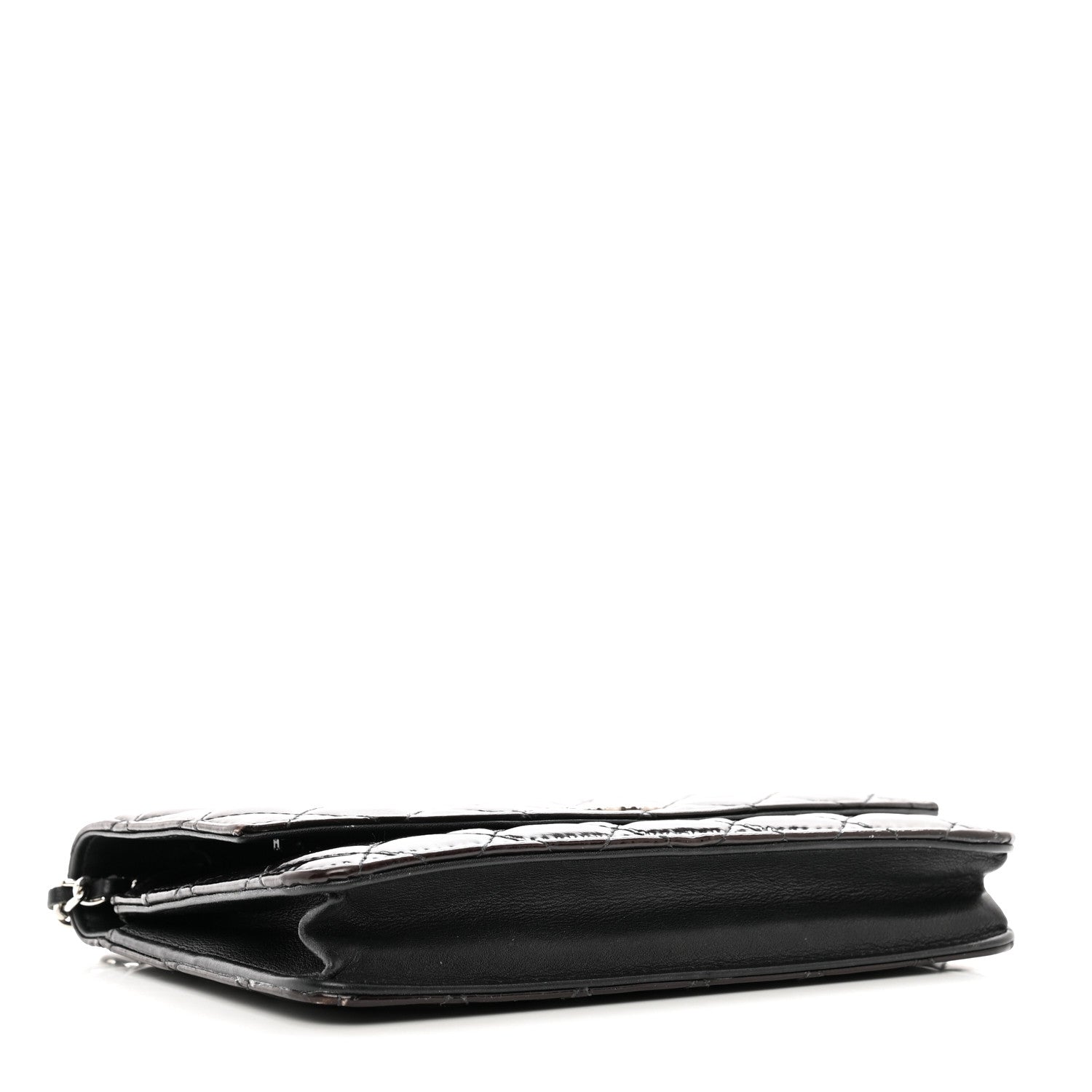 Chanel Patent Quilted Brilliant Wallet On Chain WOC Black 4 of 12