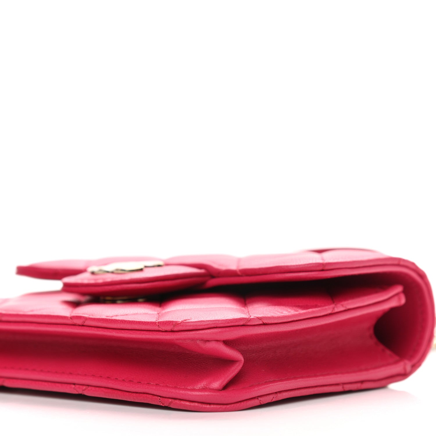 Chanel Lambskin Quilted Top Handle Flap Coin Purse With Chain Dark Pink 10 of 10