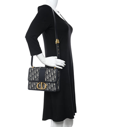 Christian Dior Oblique 30 Montaigne Flap Bag Blue 2 of 12