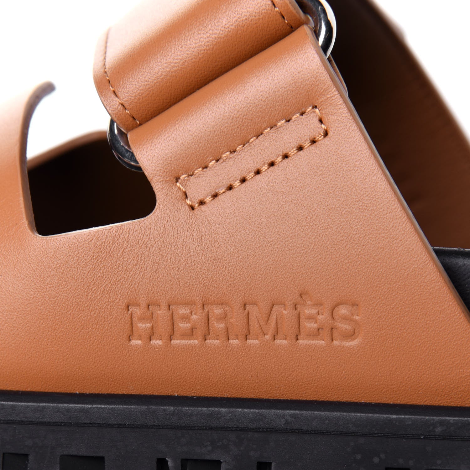 Hermes Calfskin Womens Chypre Sandals 37.5 Beige Dore 10 of 13