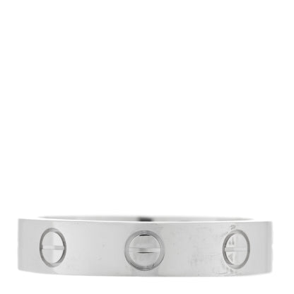 Cartier 18K White Gold Diamond 4mm LOVE Wedding Band Ring 51 5.75 3 of 4